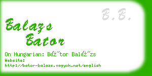 balazs bator business card